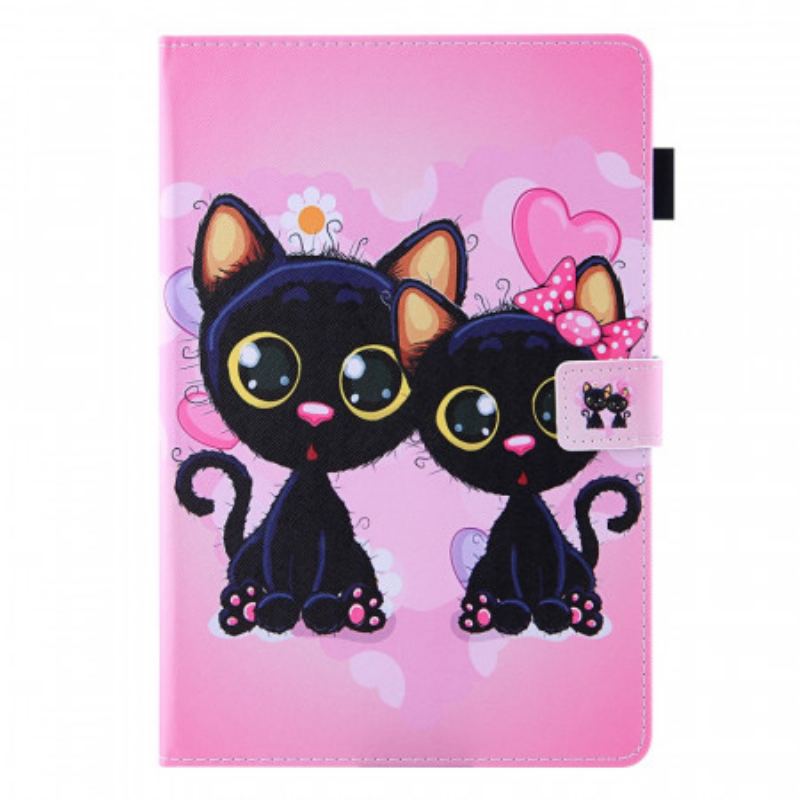 Capa Folio Para iPad Mini 6 (2021) Casal De Gatos