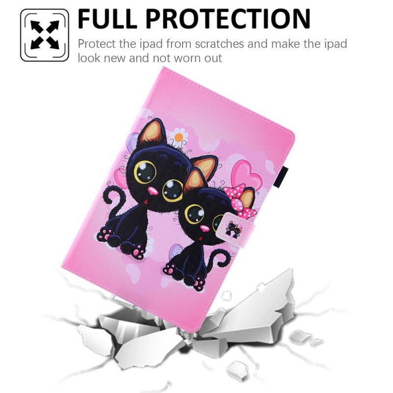 Capa Folio Para iPad Mini 6 (2021) Casal De Gatos