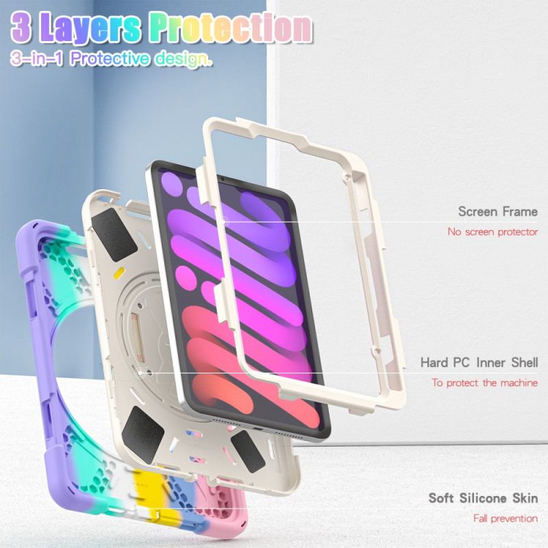 Capa Para iPad Mini 6 (2021) Suporte Para Viva-voz E Alça Colorida