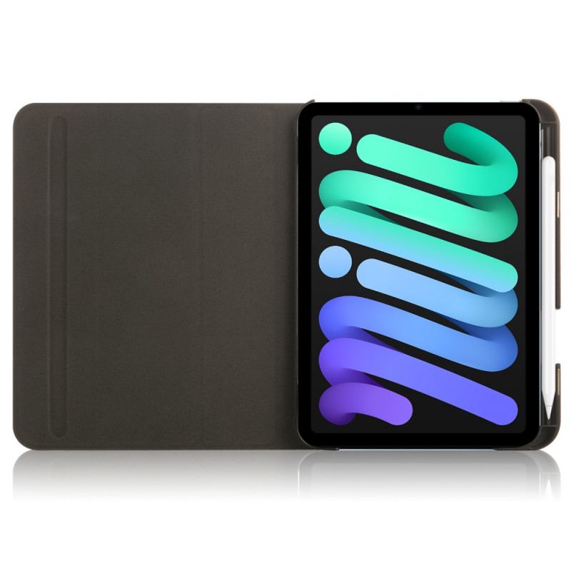 Capa Proteção Para iPad Mini 6 (2021) Efeito De Couro Giratório Em 360°