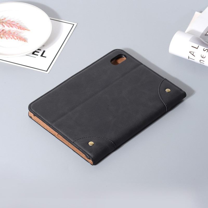 Capa Proteção Para iPad Mini 6 (2021) Rebites Vintage De Couro Sintético