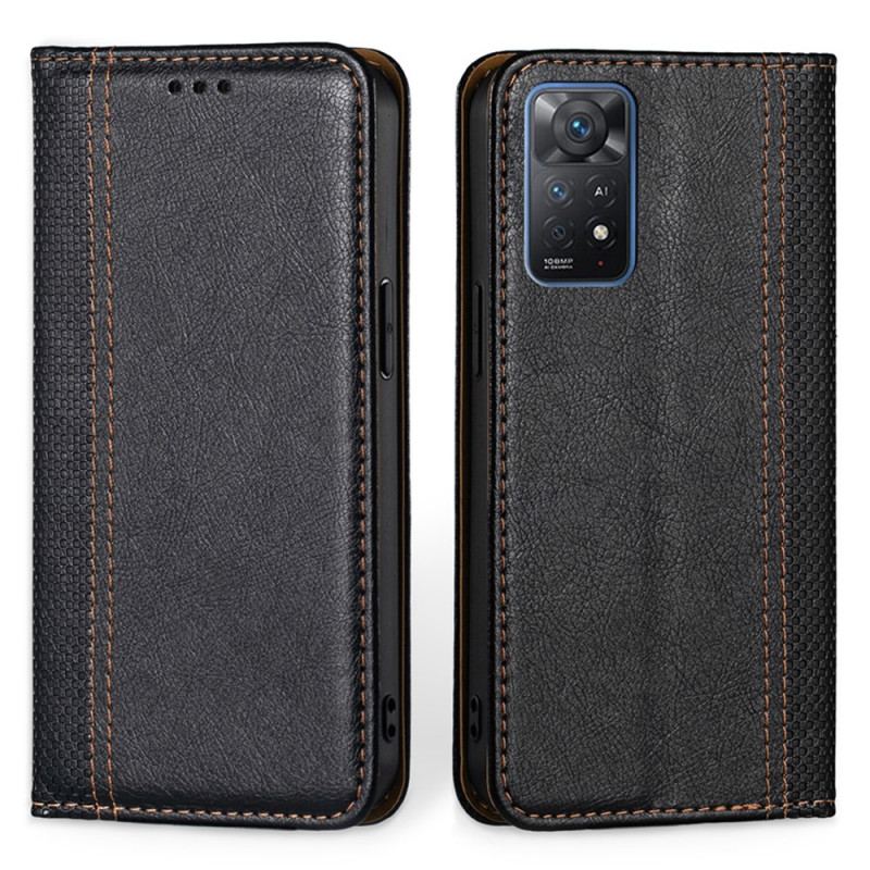 Capa De Celular Para Xiaomi Redmi Note 11 Pro / 11 Pro 5G Flip Efeito Couro Texturizado