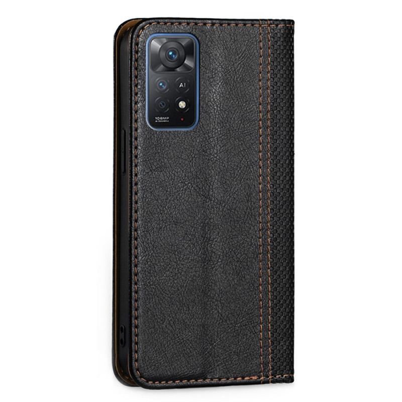 Capa De Celular Para Xiaomi Redmi Note 11 Pro / 11 Pro 5G Flip Efeito Couro Texturizado