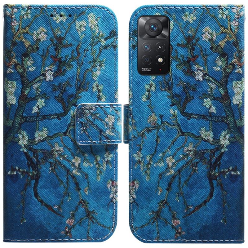 Capa De Couro Para Xiaomi Redmi Note 11 Pro / 11 Pro 5G Ramo De Árvore Florido