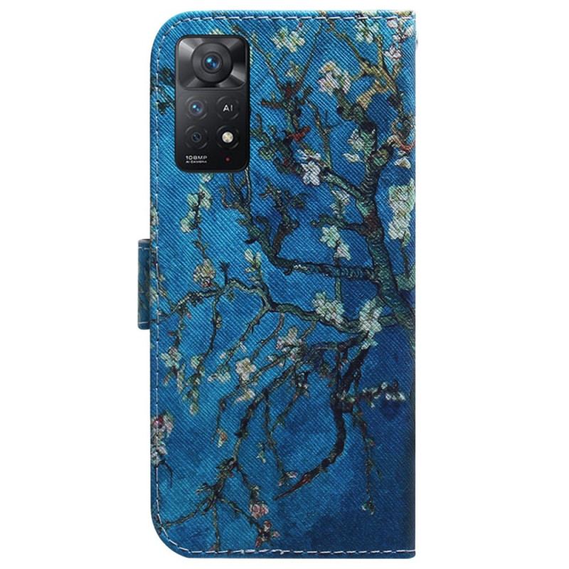 Capa De Couro Para Xiaomi Redmi Note 11 Pro / 11 Pro 5G Ramo De Árvore Florido