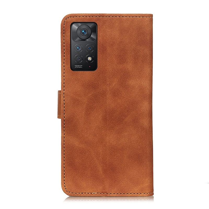Capa Em Pele Para Xiaomi Redmi Note 11 Pro / 11 Pro 5G Efeito Couro Vintage Khazneh