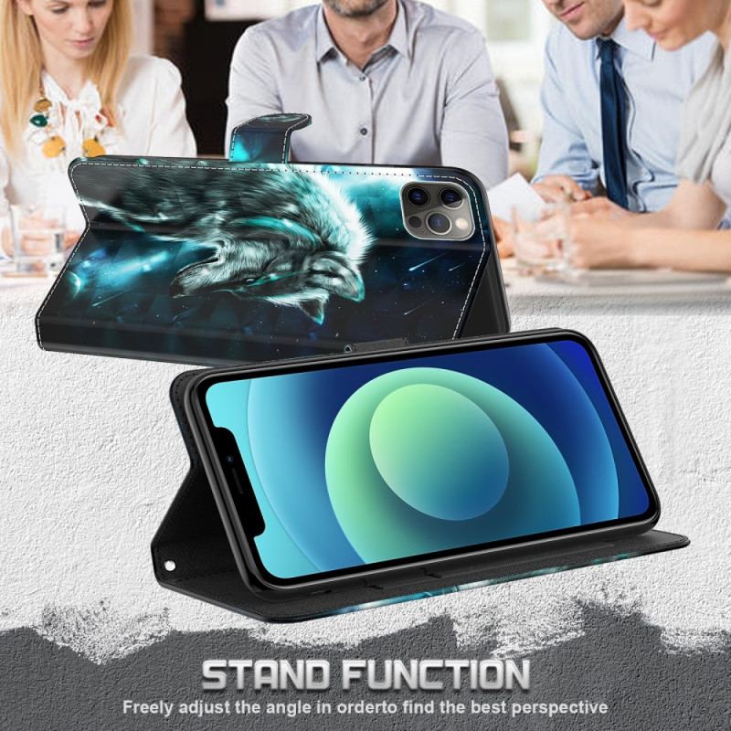 Capa Folio Para Xiaomi Redmi Note 11 Pro / 11 Pro 5G Lobo Majestoso