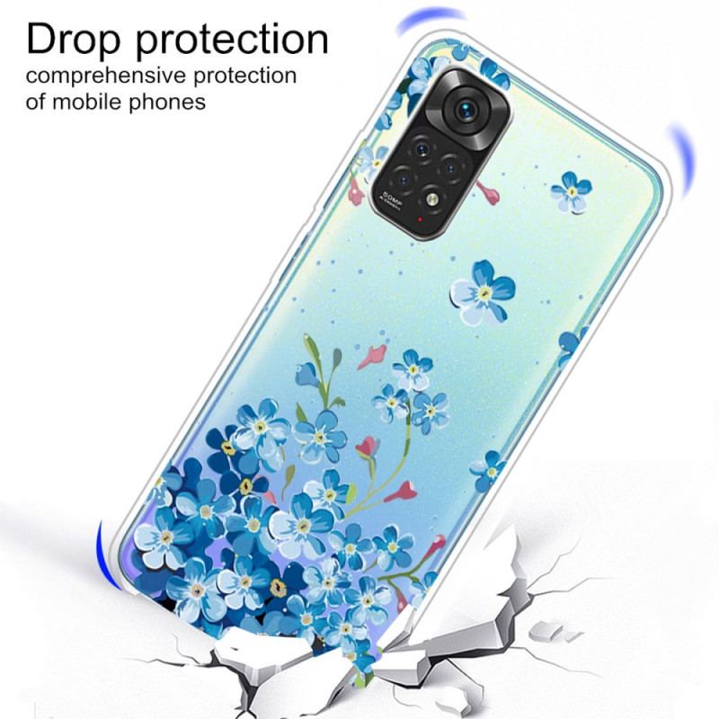 Capa Para Xiaomi Redmi Note 11 Pro / 11 Pro 5G Buquê De Flores Azuis