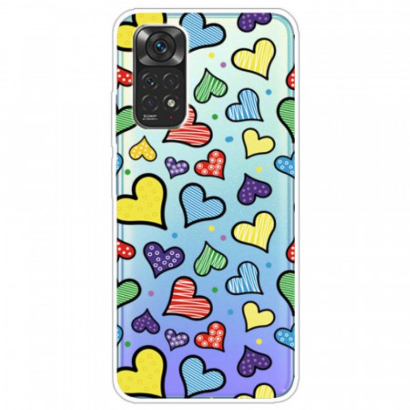 Capa Para Xiaomi Redmi Note 11 Pro / 11 Pro 5G Corações Multicoloridos