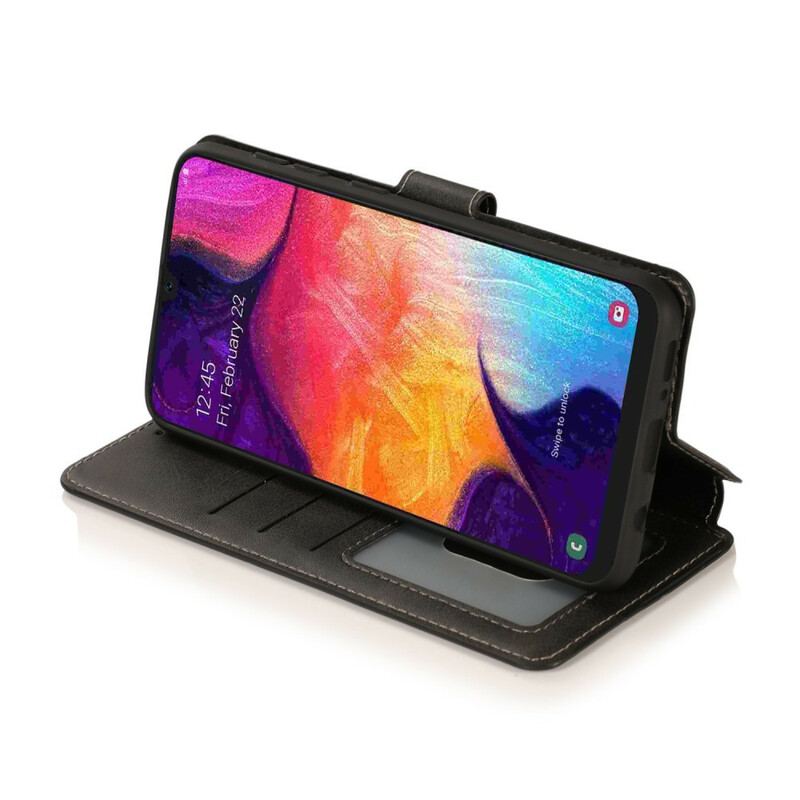 Capa De Couro Para Samsung Galaxy A30 Silicone E Couro Sintético