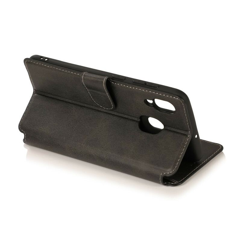 Capa De Couro Para Samsung Galaxy A30 Silicone E Couro Sintético