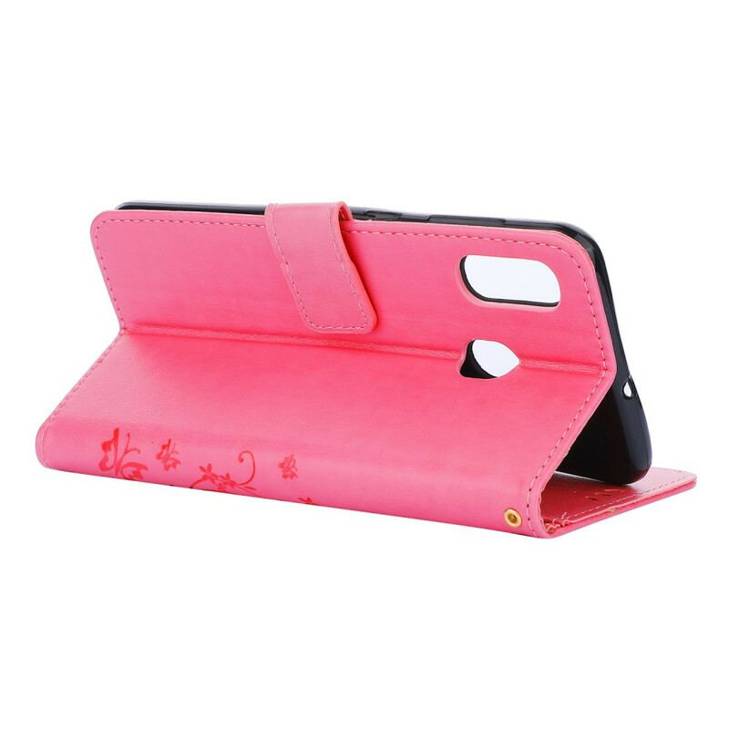 Capa Flip Para Samsung Galaxy A30 Borboletas E Flores