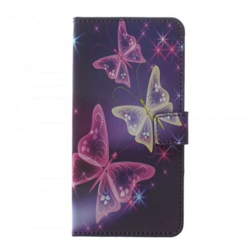 Capa Flip Para Samsung Galaxy A30 Borboletas E Flores