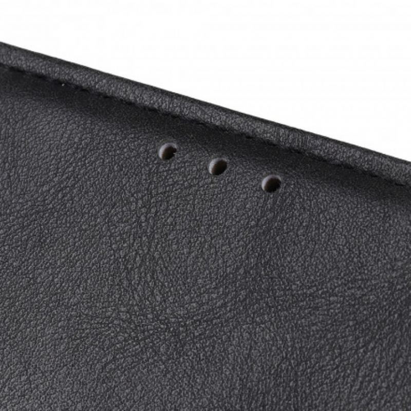 Capa De Couro Para Moto G60S Botão De Couro Falso