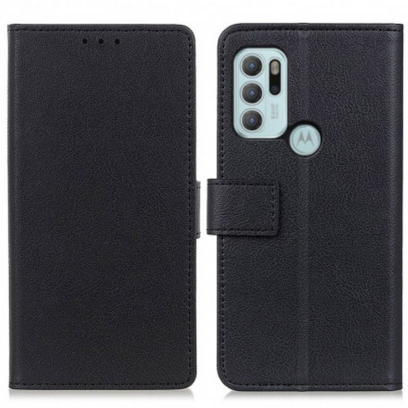 Capa Em Pele Para Moto G60S Efeito Couro Clássico