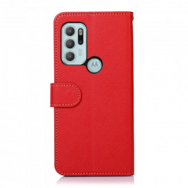 Capa Flip Para Moto G60S Estilo Lichia Rfid Khazneh