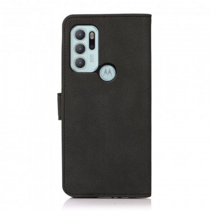 Capa Folio Para Moto G60S Efeito Couro Texturizado Khazneh