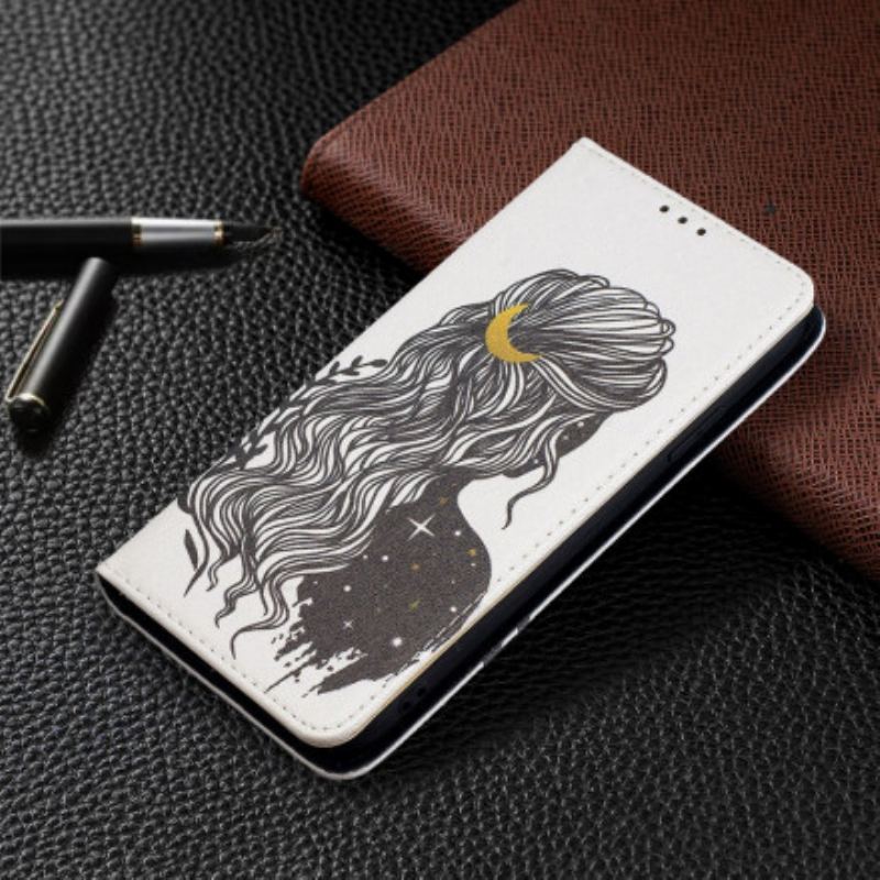 Capa De Celular Para iPhone 11 Flip Cabelo Bonito
