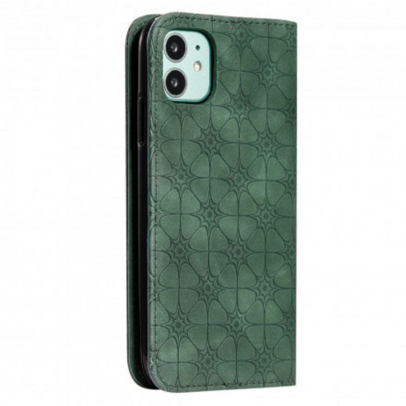 Capa De Celular Para iPhone 11 Flip Flores Barrocas