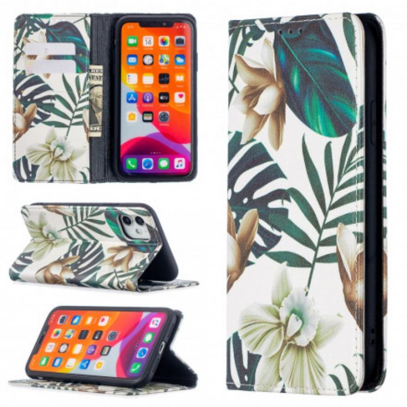 Capa De Celular Para iPhone 11 Flip Folhas
