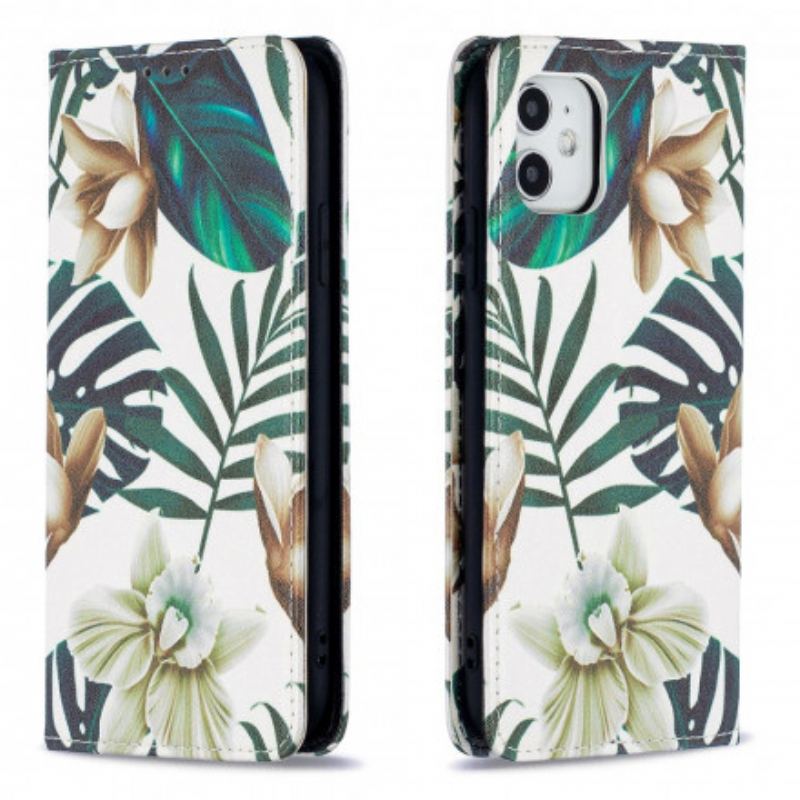 Capa De Celular Para iPhone 11 Flip Folhas