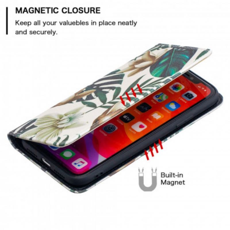 Capa De Celular Para iPhone 11 Flip Folhas