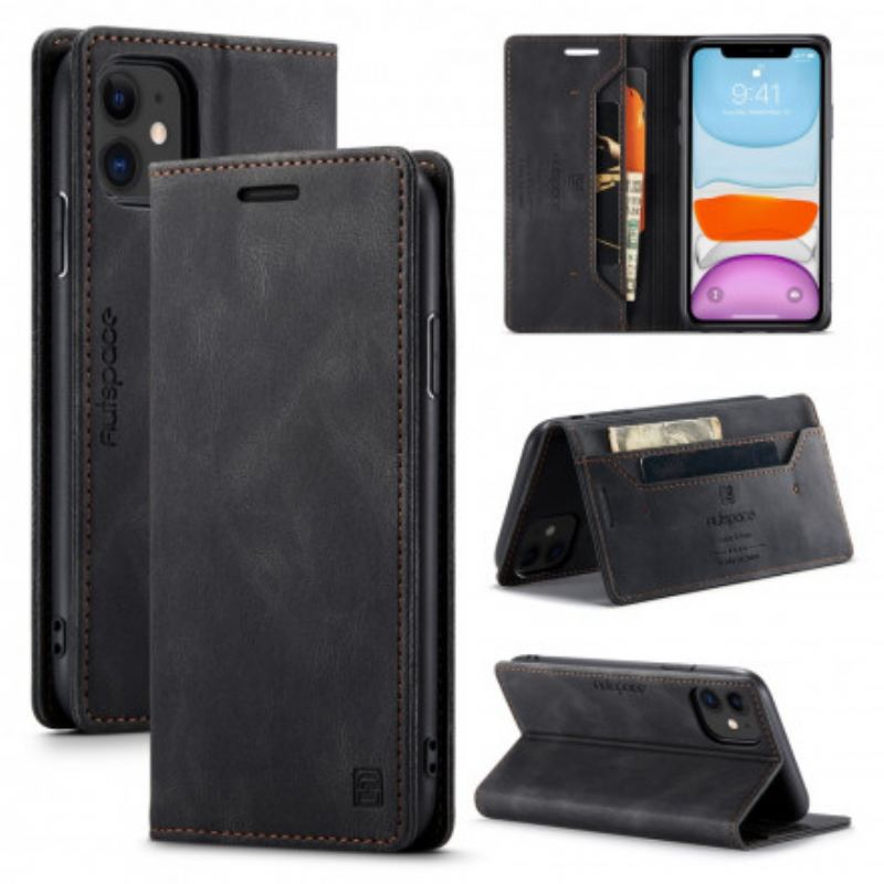 Capa De Celular Para iPhone 11 Flip Tecnologia Rfid Com Efeito De Couro