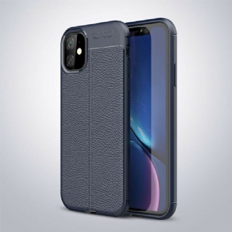 Capa De Celular Para iPhone 11 Linha Dupla Efeito Couro Litchi