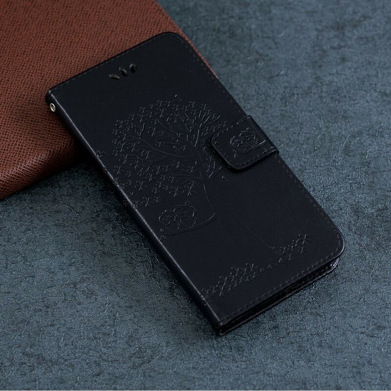 Capa De Couro Para iPhone 11 De Cordão Tanga E Corujas