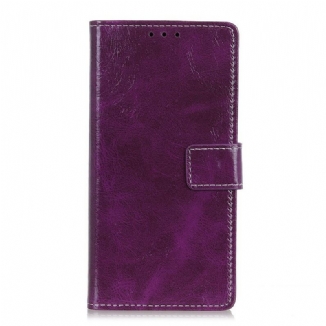 Capa De Couro Para iPhone 11 Costura Com Efeito De Couro Retrô