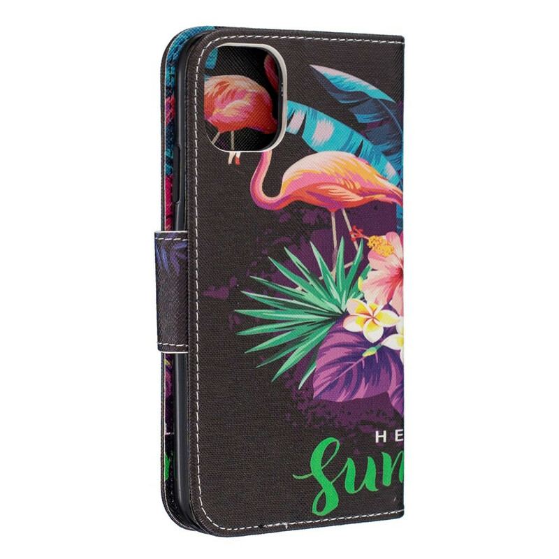 Capa Em Pele Para iPhone 11 Olá Verão