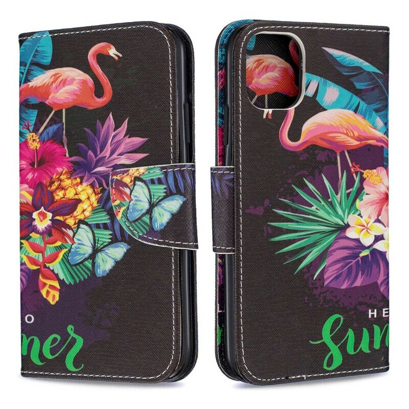 Capa Em Pele Para iPhone 11 Olá Verão