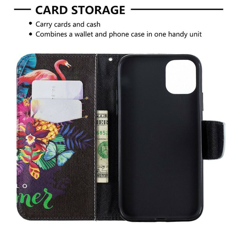 Capa Em Pele Para iPhone 11 Olá Verão