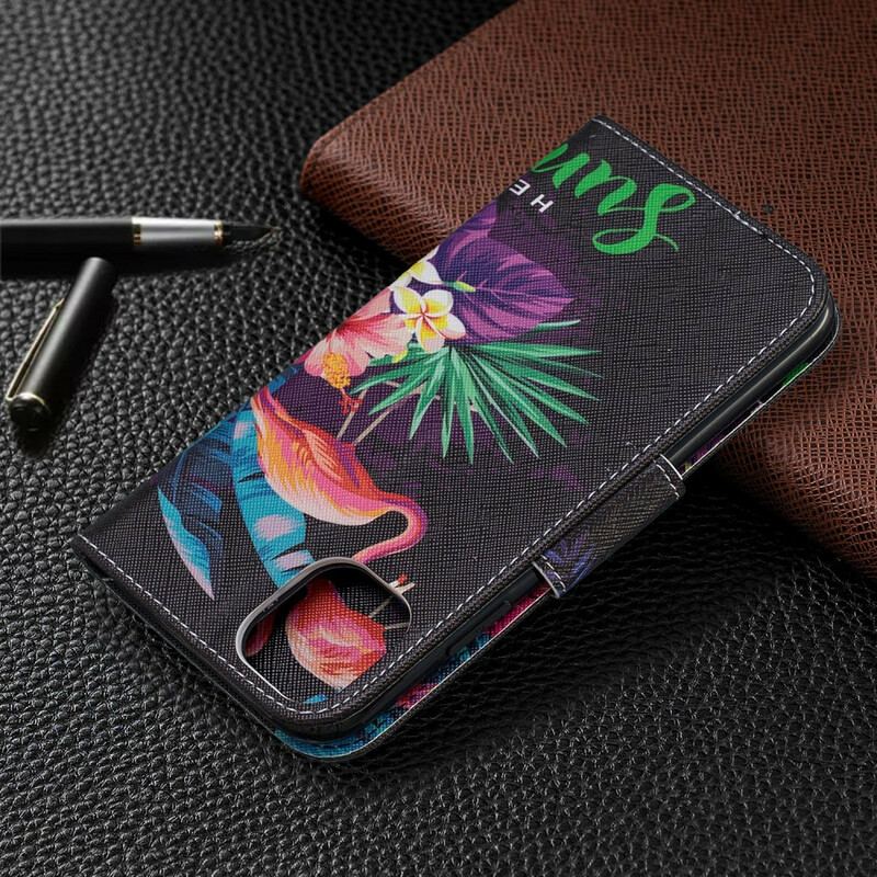 Capa Em Pele Para iPhone 11 Olá Verão