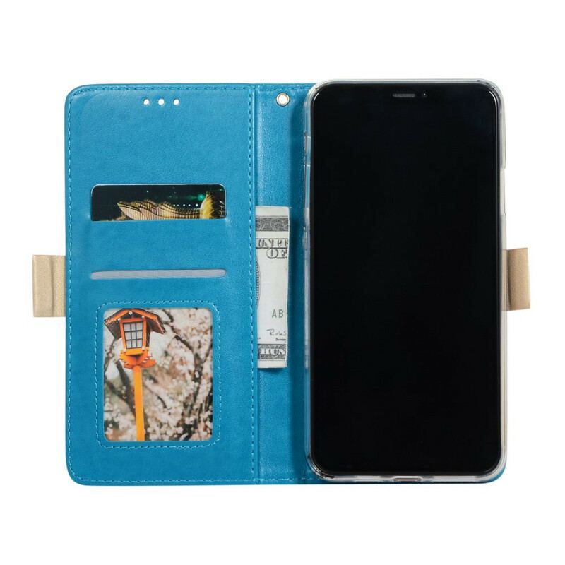 Capa Flip Para iPhone 11 De Cordão Bolsa De Moedas Com Alça De Renda