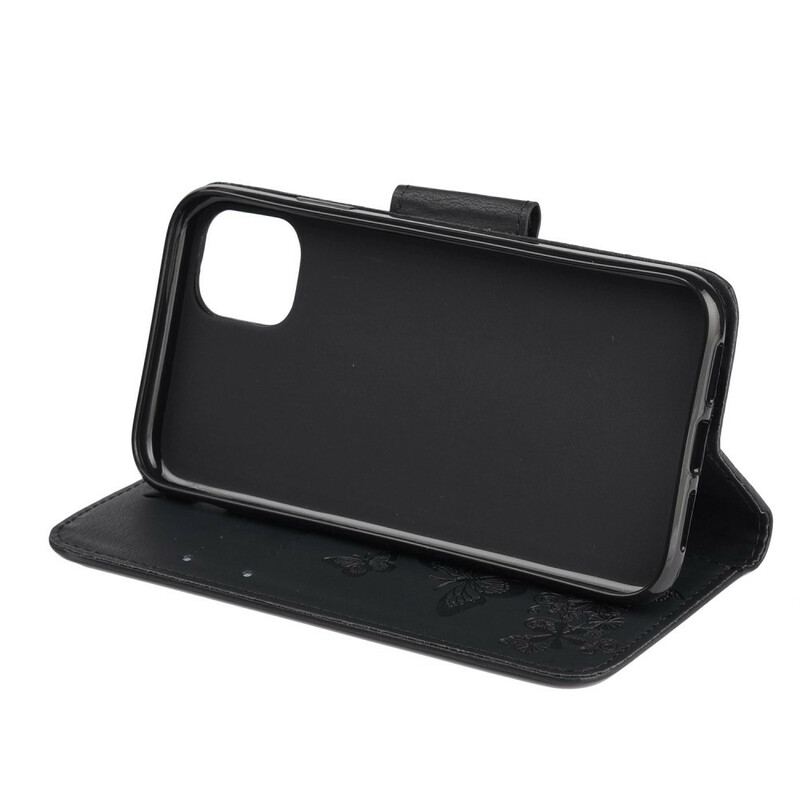 Capa Flip Para iPhone 11 De Cordão Borboletas Esplêndidas