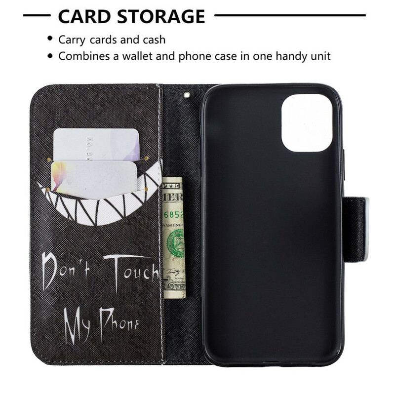 Capa Flip Para iPhone 11 Telefone Do Diabo