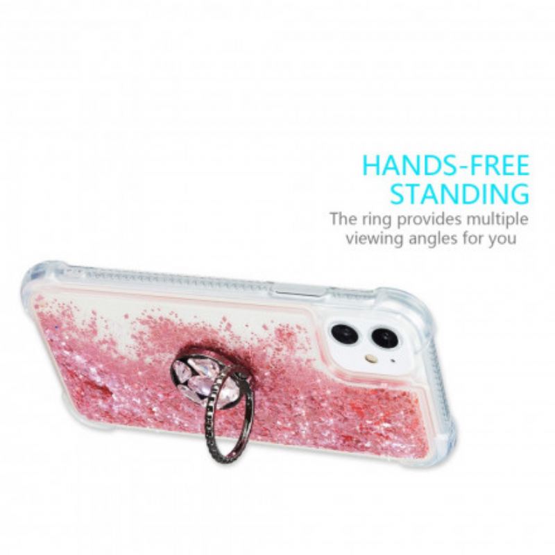 Capa Para iPhone 11 Lantejoulas Com Suporte De Anel