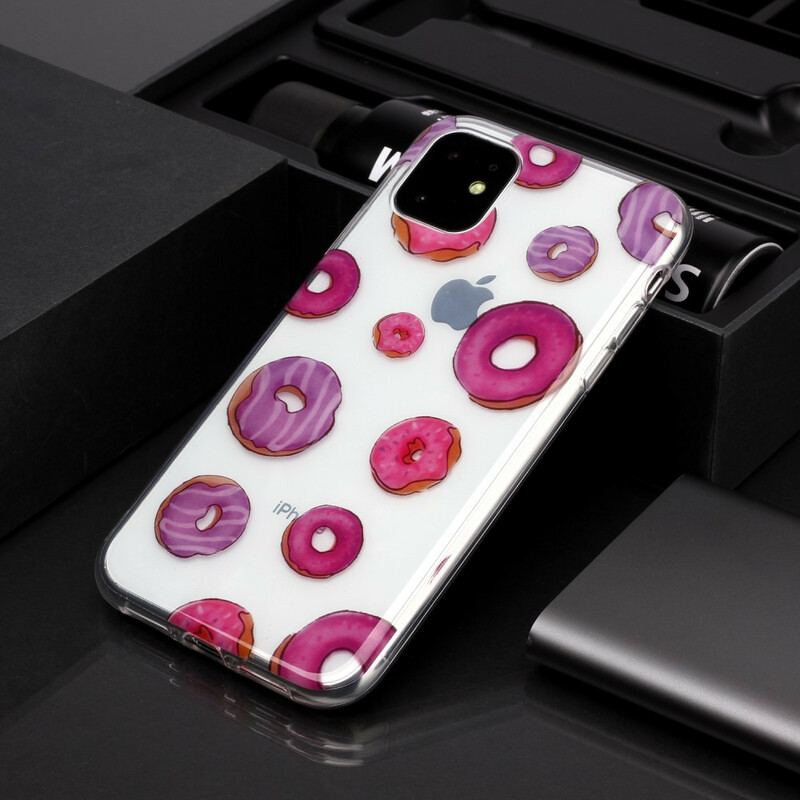 Capa Para iPhone 11 Leque De Rosquinha Sem Costura