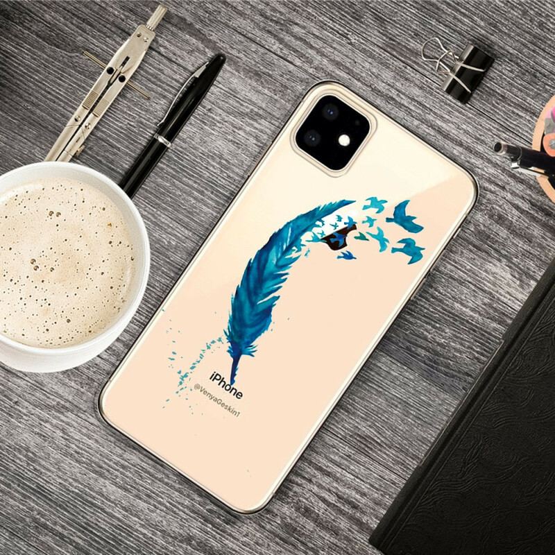 Capa Para iPhone 11 Linda Pena Azul