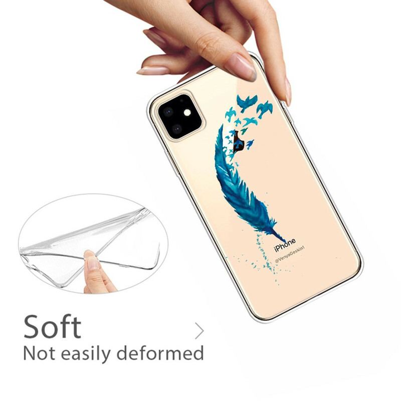 Capa Para iPhone 11 Linda Pena Azul
