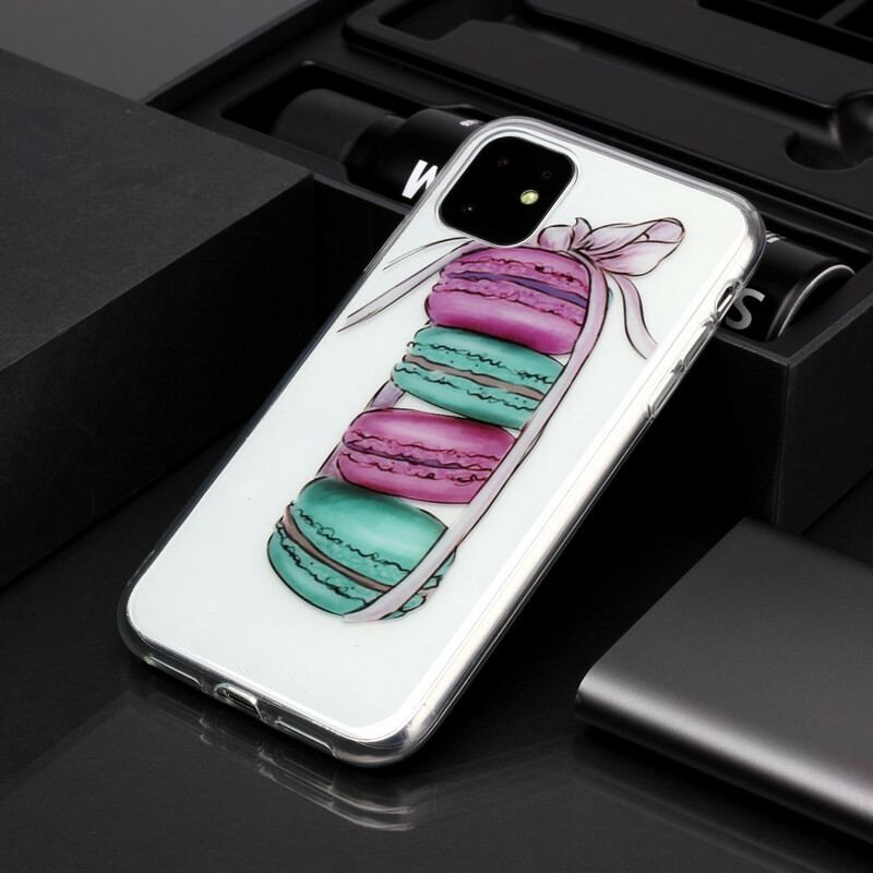 Capa Para iPhone 11 Macarons Gourmet Transparentes