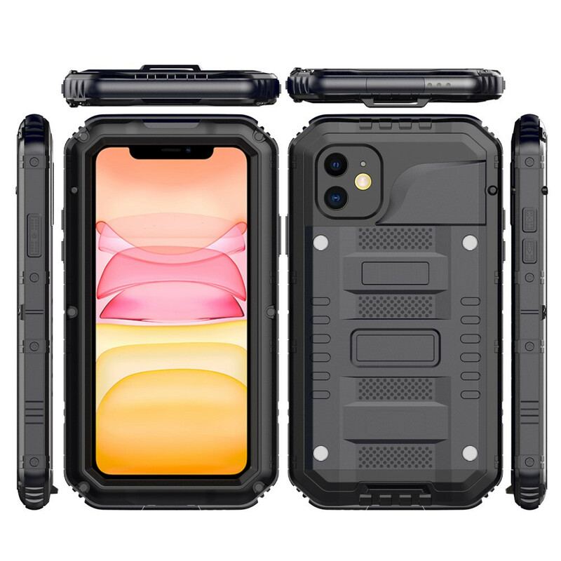 Capa Para iPhone 11 Vidro Temperado À Prova D'água E Metal