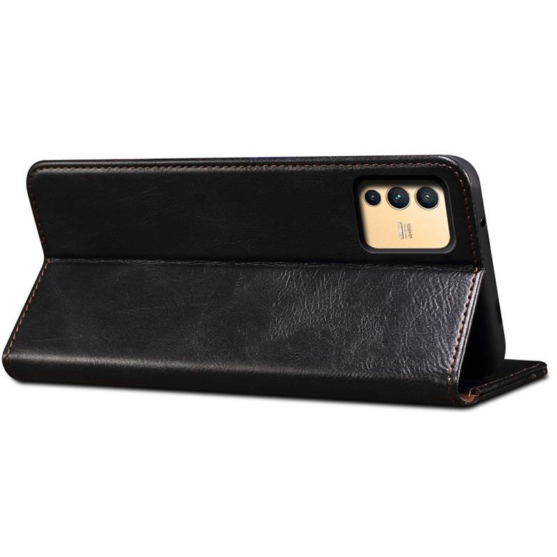 Capa De Celular Para Vivo V23 5G Flip Couro Sintético Encerado