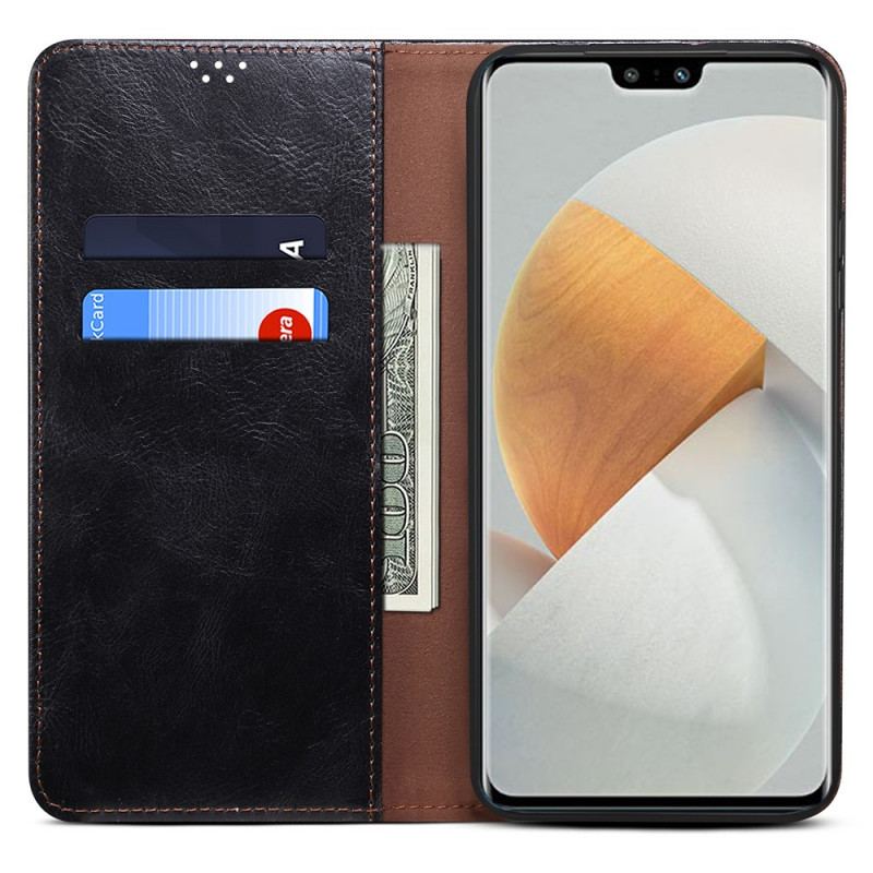 Capa De Celular Para Vivo V23 5G Flip Couro Sintético Encerado
