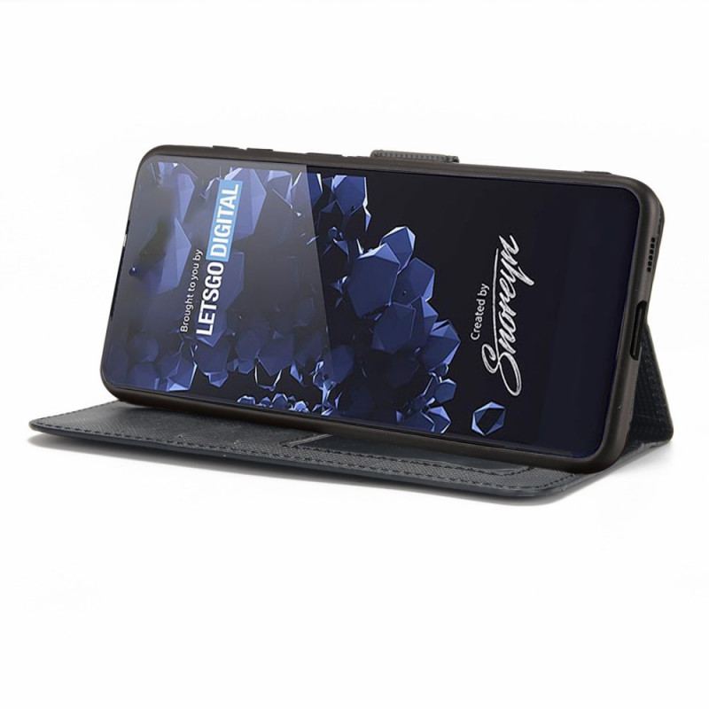 Capa De Celular Capa Em Pele Para Samsung Galaxy S22 Ultra 5G Texturizado Com Destacável