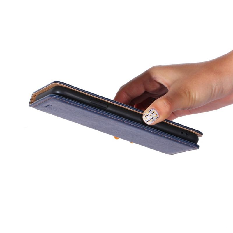 Capa De Celular Para Samsung Galaxy S22 Ultra 5G Flip Costura De Couro Falso