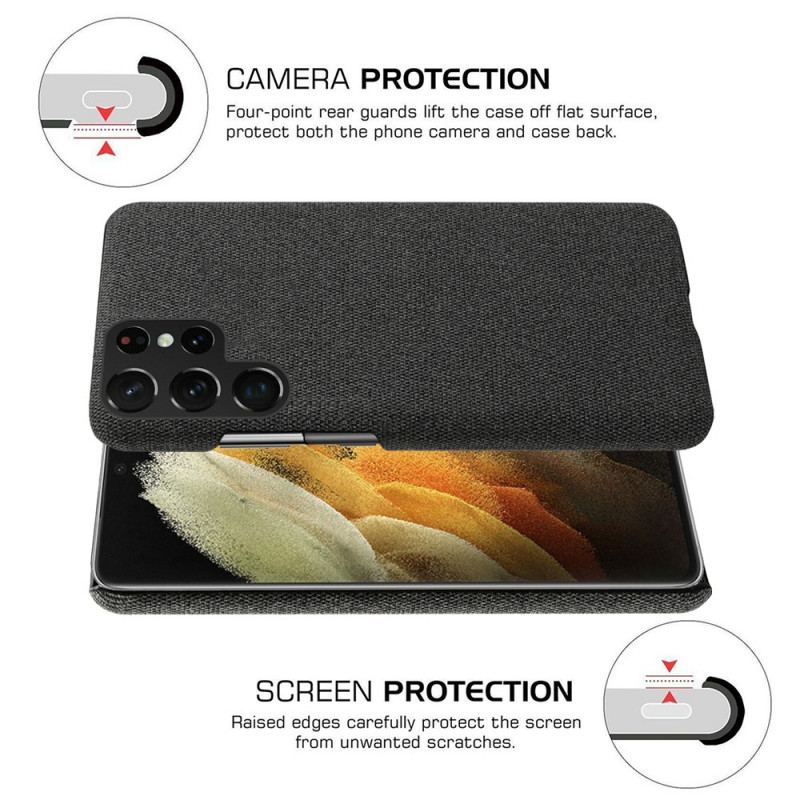 Capa De Celular Para Samsung Galaxy S22 Ultra 5G Tecido Textura Ksq