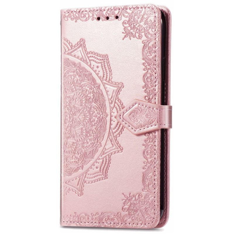 Capa De Couro Para Samsung Galaxy S22 Ultra 5G Mandala Idade Média