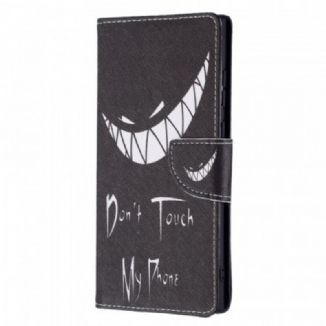 Capa De Couro Para Samsung Galaxy S22 Ultra 5G Telefone Do Diabo